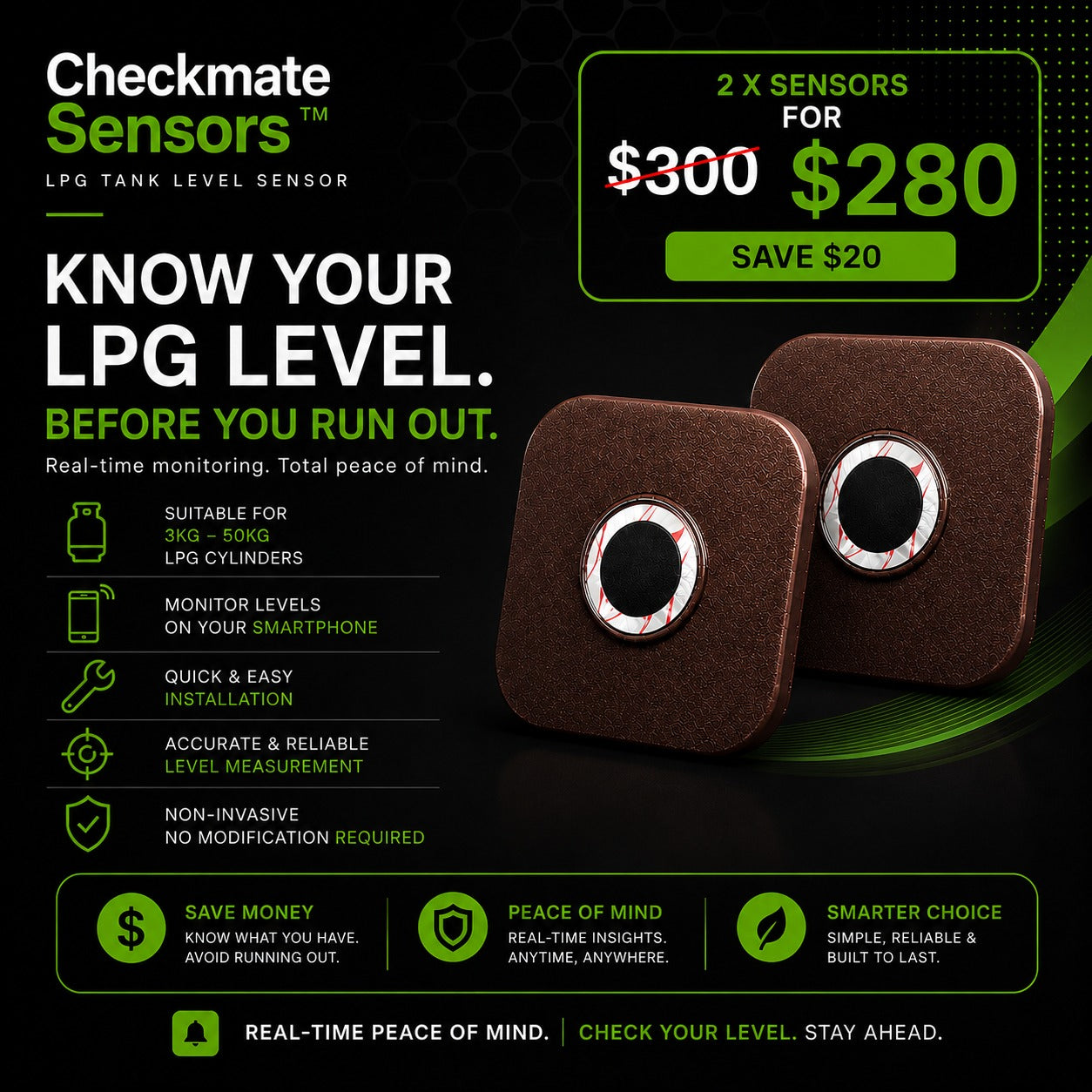 2 CheckMate sensors for $280